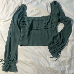 Abercrombie Green Square Neck Blouse size Medium
